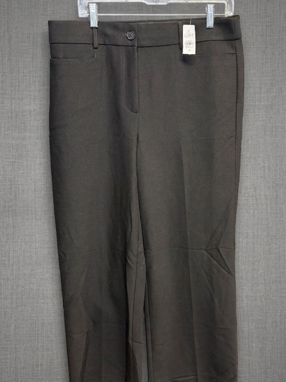 LOFT Black Straight-Leg Trousers